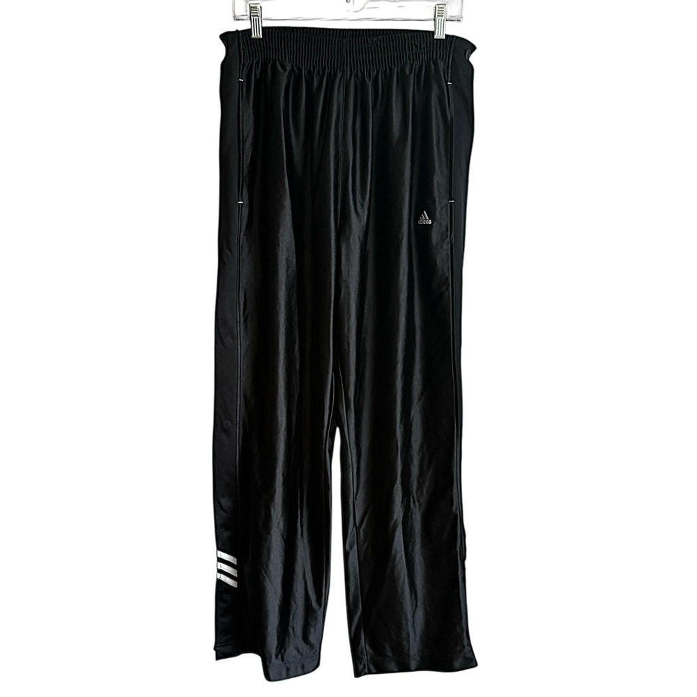 Adidas Early 2000s Black Tear Away/Full Snap Warm Up Track Pants Size Large